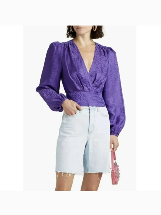 Ronny Kobo Collection Tops - Ronny Kobo M Silk Eugenia Wrap Cropped Top NWT